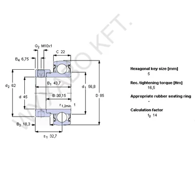 GRAE50NPPB - GOLYÓSCSAPÁGY YET210 - SKF