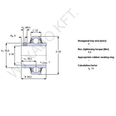 YAR209-2F - Y-CSAPÁGY - SKF