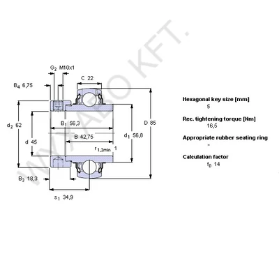 CSAPÁGY DUPLAVÁLLAS YEL209-2F